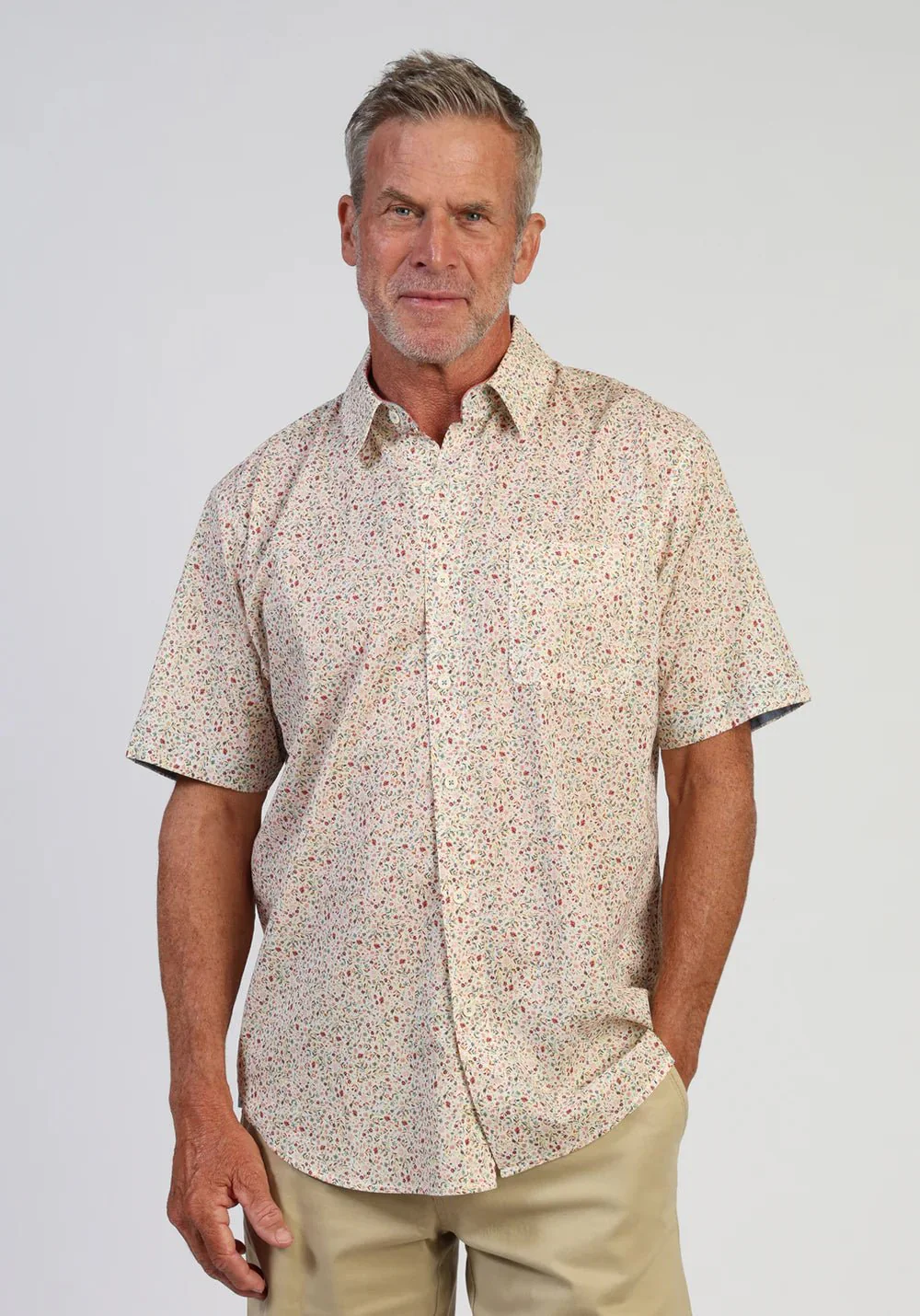M SS 1 PKT SHIRT STRETCH SHORELINE