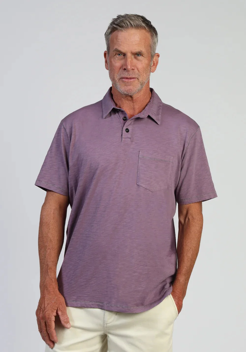 M SS POLO W/SADDLE STITCH SLUB