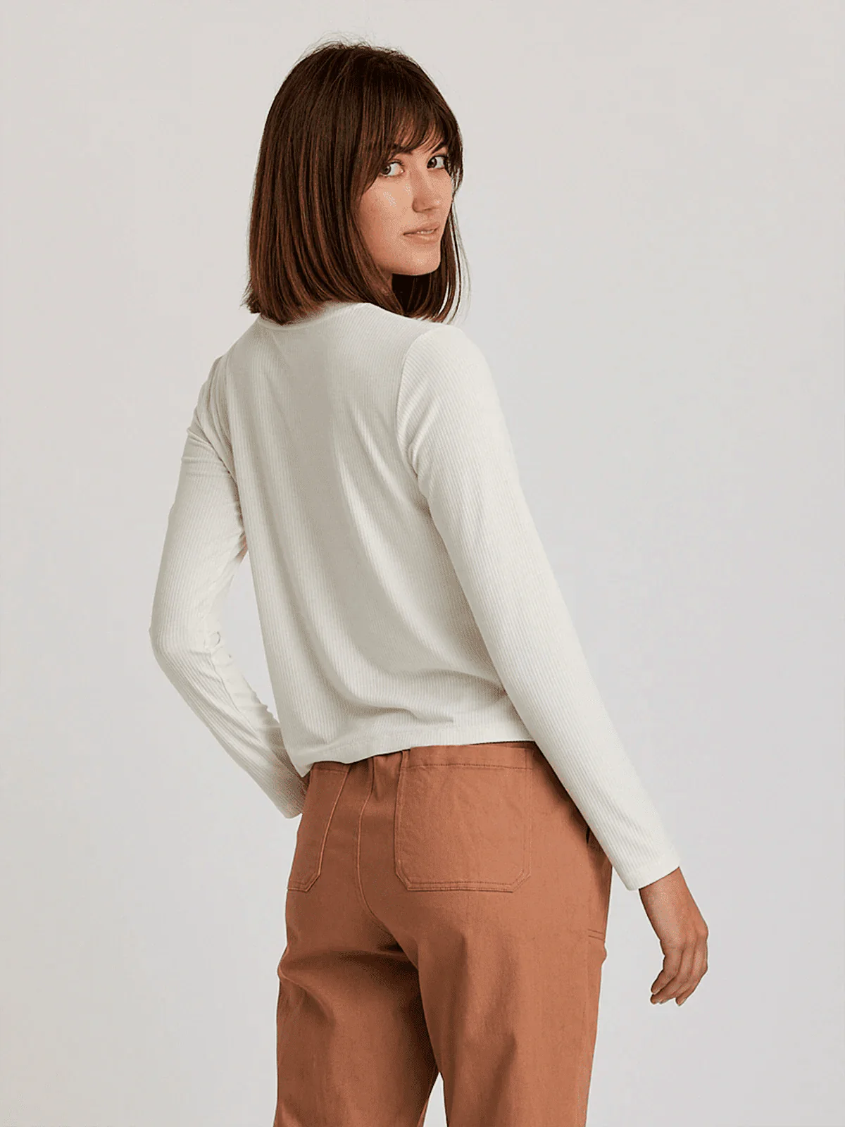 W RIBBED BAMBOO LS TEE - Image 2
